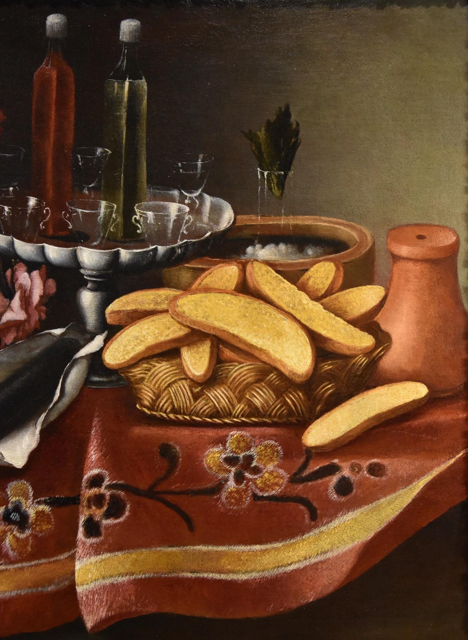 Still Life Flowers Nani 18th Century Paint Oil on canvas Old master Naples Italy For Sale 1