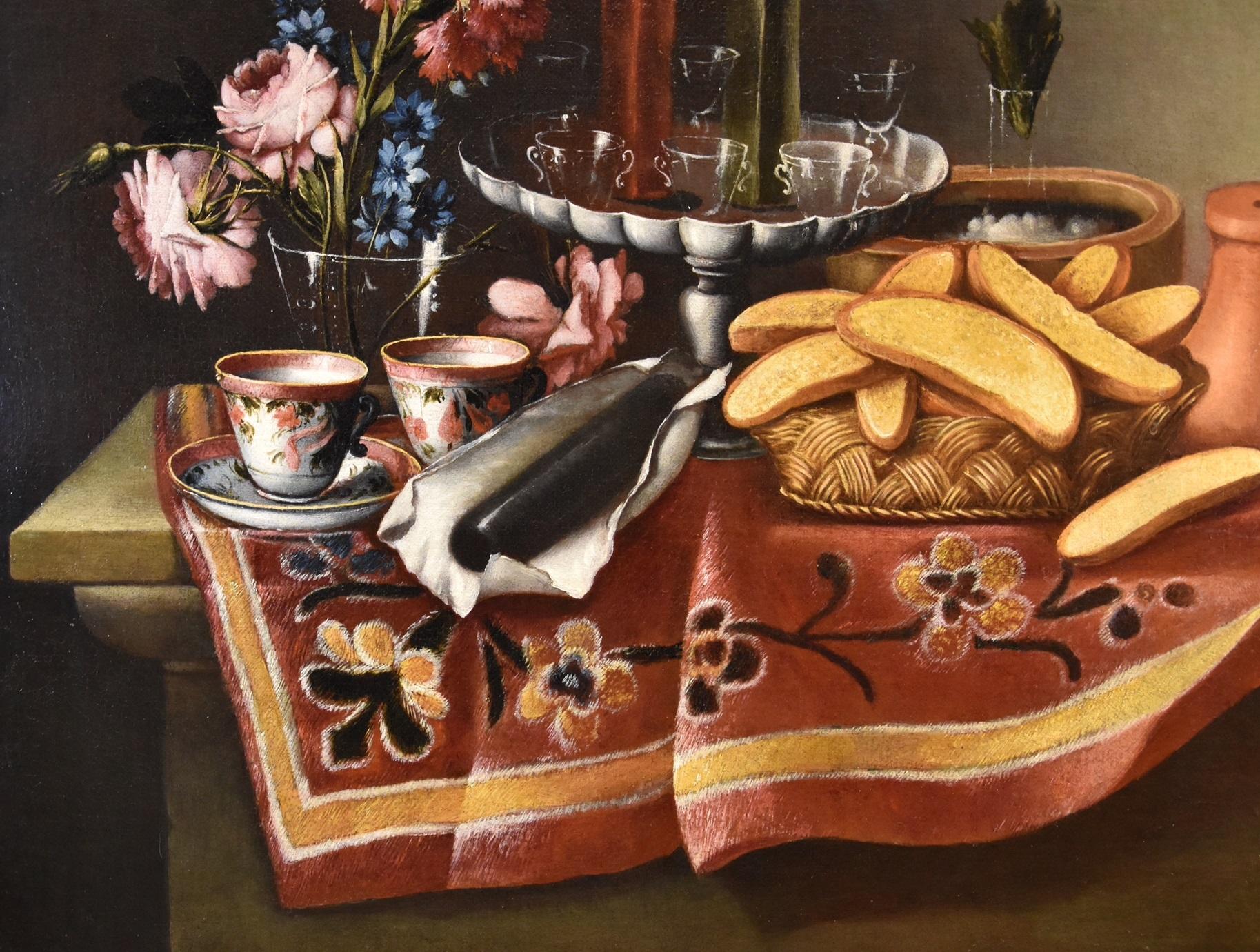Still Life Flowers Nani 18th Century Paint Oil on canvas Old master Naples Italy For Sale 4