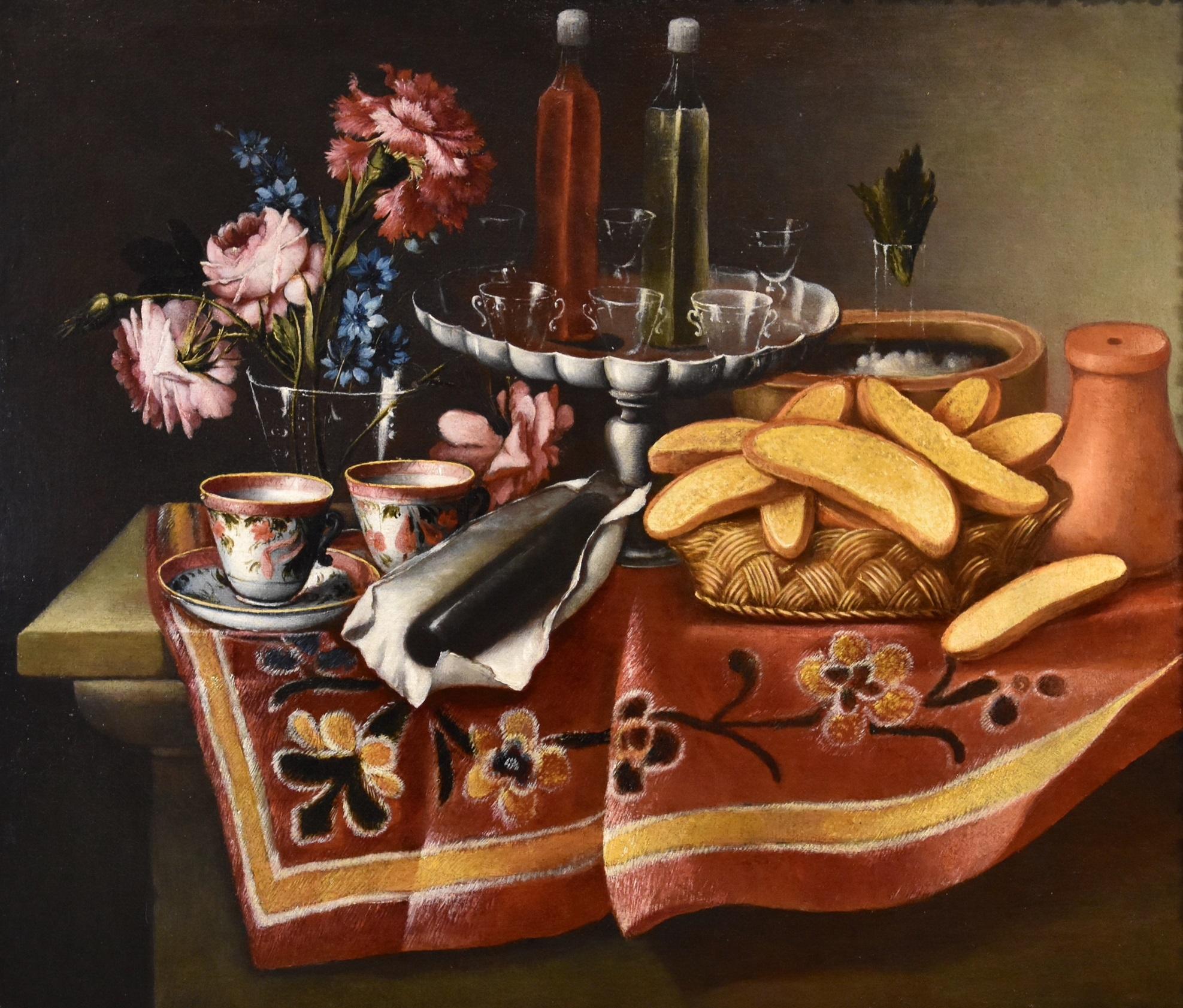Giacomo Nani (porto Ercole 1698 - Naples 1770) Still-Life Painting - Still Life Flowers Nani 18th Century Paint Oil on canvas Old master Naples Italy
