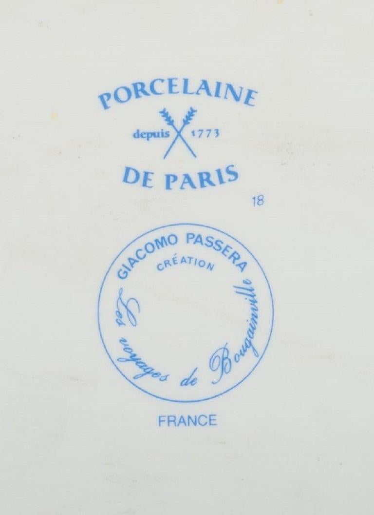 Fin du 20e siècle Giacomo Passera pour Porcelaine de Paris, grand plat oblong et plat rond en vente