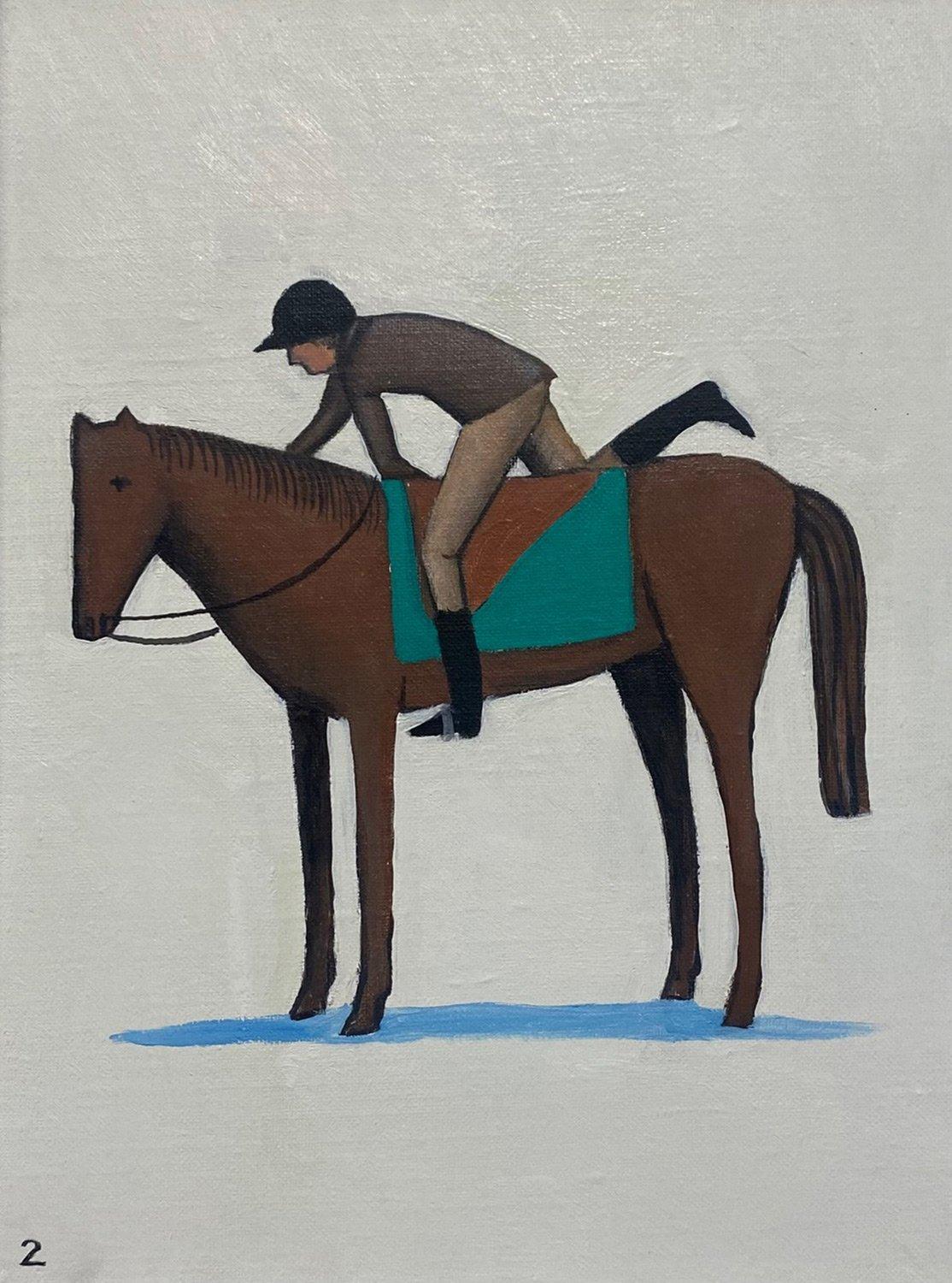 Salire a cavallo 1, Florance  Italia - Portrait Painting Grigio di Giacomo Piussi