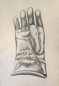 Black and White glove - Original Etching by Giacomo Porzano - 1972