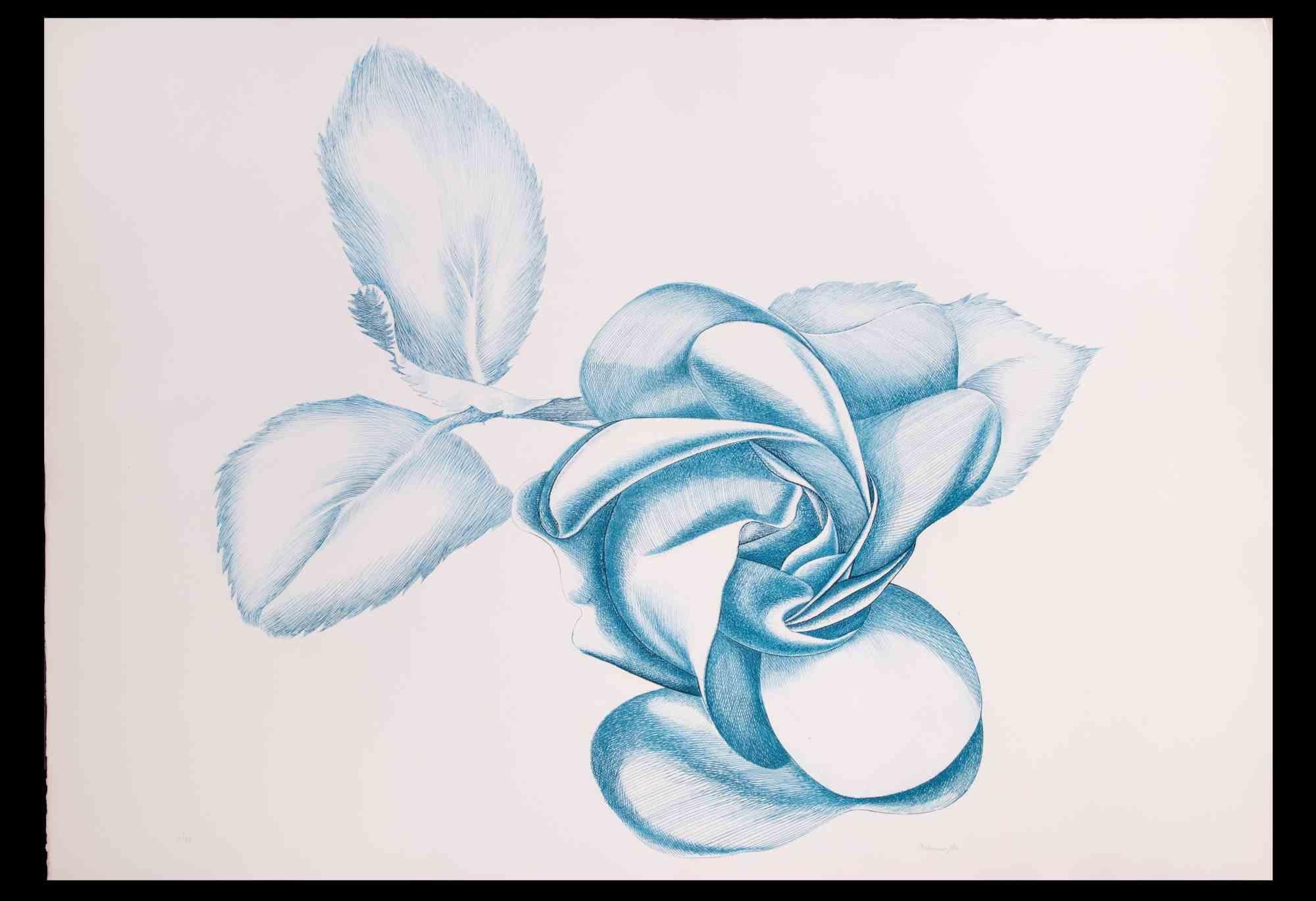 Blue Rose is an original contemporary artwork realized by Giacomo Porzano in 1970s.

Colored etching

Hand-signed on the lower right.

Numbered on the lower left.

Edition 31/50.

Giacomo Porzano was born in Lerici on November 21, 1925 and died in