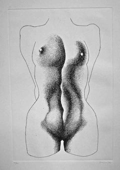 Double Face A - Etching by Giacomo Porzano - 1972
