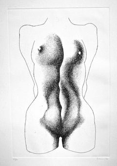 Double Face A - Original Etching by Giacomo Porzano - 1972