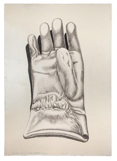 Vintage Glove - Original Etching on Cardboard by Giacomo Porzano - 1972