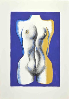 Nude - Etching by Giacomo Porzano - 1972