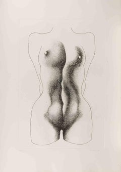 Nude - Etching by Giacomo Porzano - 1972