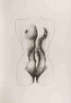 Nude - Etching by Giacomo Porzano - 1972