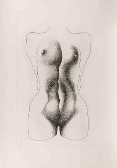 Nude - Etching by Giacomo Porzano - 1972