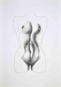 Nude - Etching by Giacomo Porzano - 1972