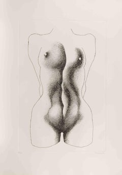 Nude - Etching by Giacomo Porzano - 1972