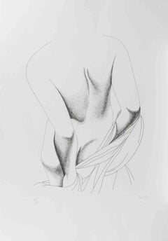 Desnudo de espaldas - Grabado de Giacomo Porzano - 1975
