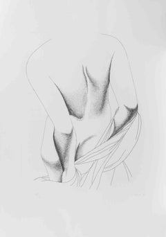 Nude from the Back - Etching by Giacomo Porzano - 1975