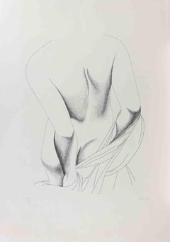 Nude from the Back - Etching by Giacomo Porzano - 1975