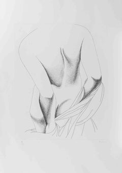 Nudo di spalle - Acquaforte di Giacomo Porzano - 1975