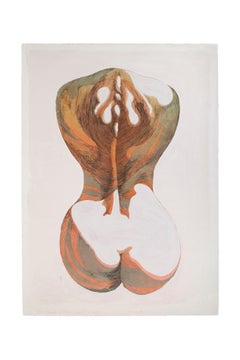 Nude from the Back - Silhouette IX - Original Etching by Giacomo Porzano - 1972
