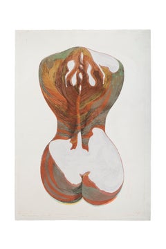 Nude from the Back - Silhouette VIII -Original Etching by Giacomo Porzano - 1972