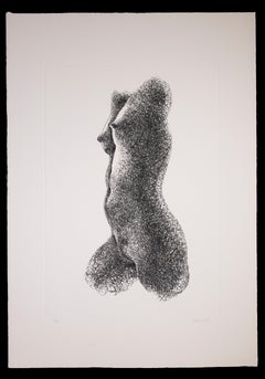 Nude Profile - Etching  by Giacomo Porzano - 1972