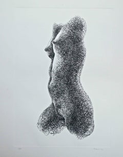Nude Profile - Etching by Giacomo Porzano - 1972