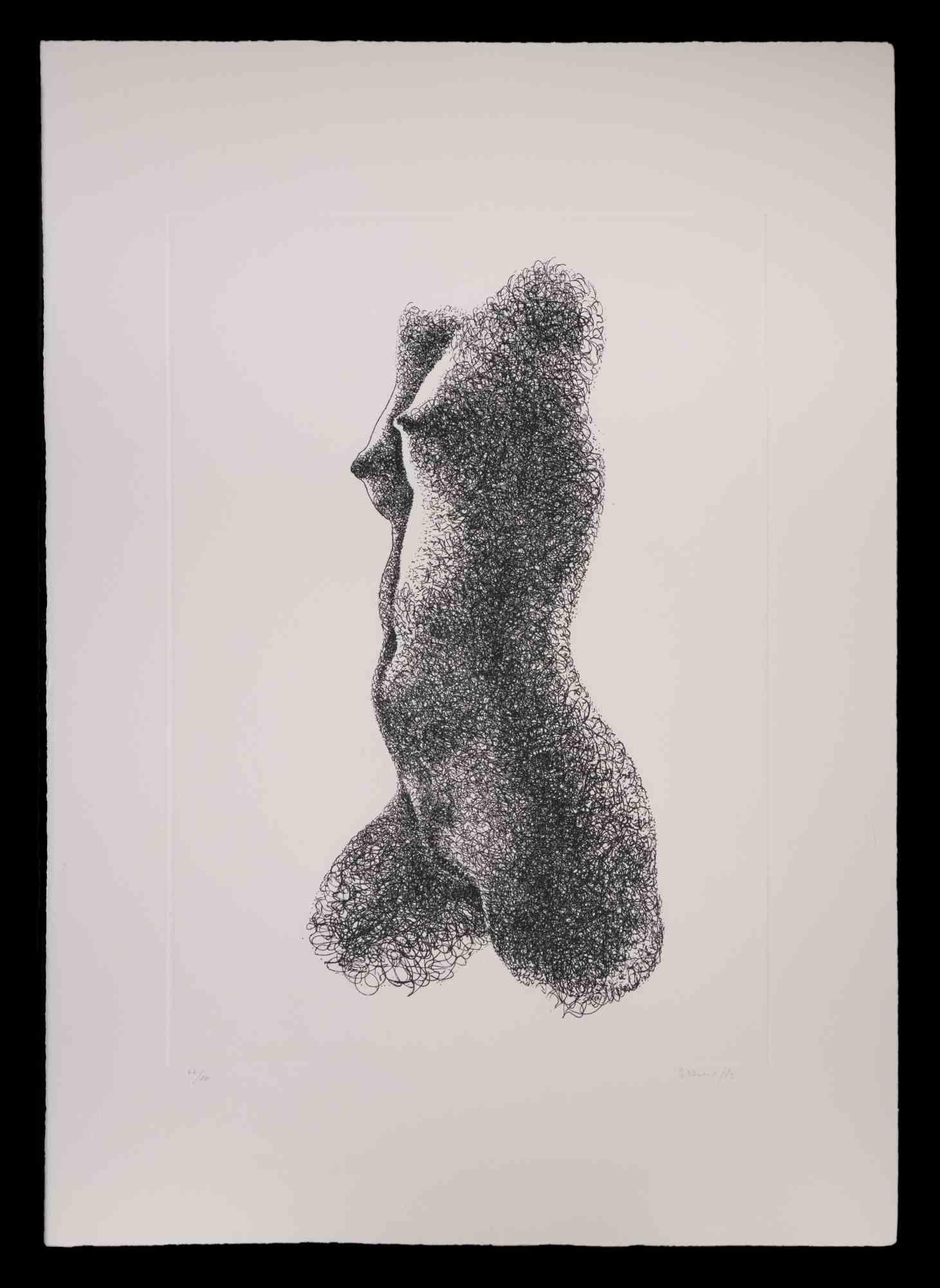 Nude Profile is an original etching realized by Giacomo Porzano in 1972.

Hand Signed and dated on the lower right margin.

Numbered on the lower left margin. Edition of 80 pieces.