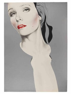 Portrait - Lithograph by Giacomo Porzano - 1980s