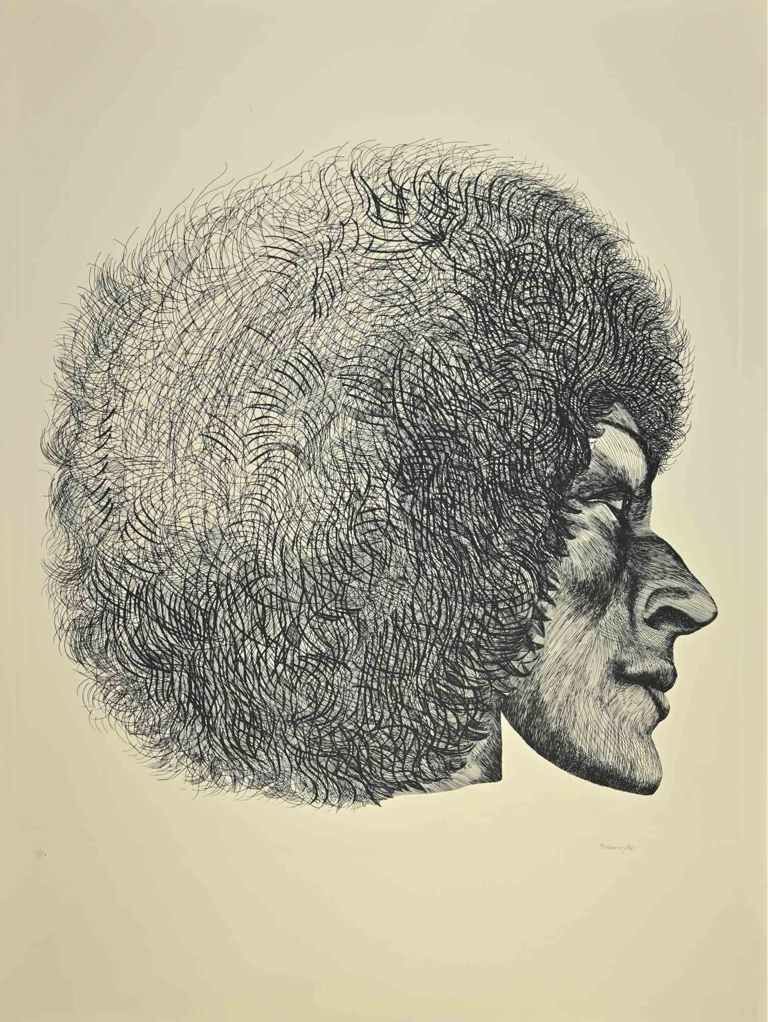 Profile is a contemporary artwork realized by Giacomo Porzano in 1972.

Hand signed, dated and numbered by artist with pencil.

Edition of 50.