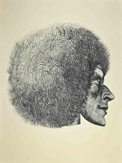 Profile - Etching by Giacomo Porzano - 1972