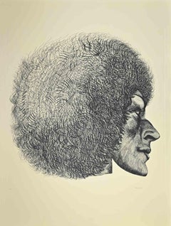 Profile - Etching by Giacomo Porzano - 1972