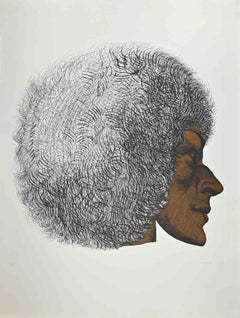 Profile -  Etching by Giacomo Porzano - 1972