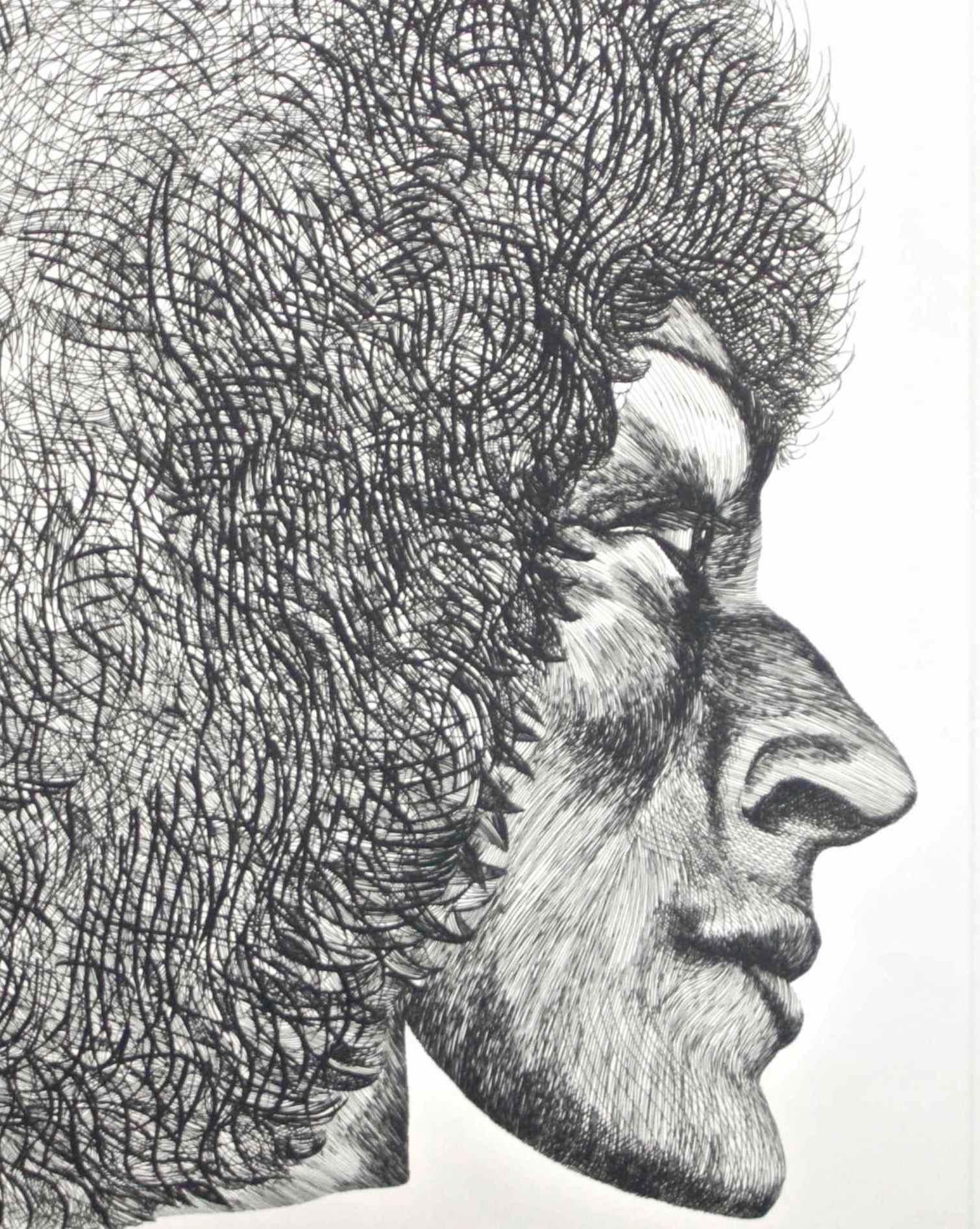 Perfil - Grabado original de Giacomo Porzano - 1972 en venta 1