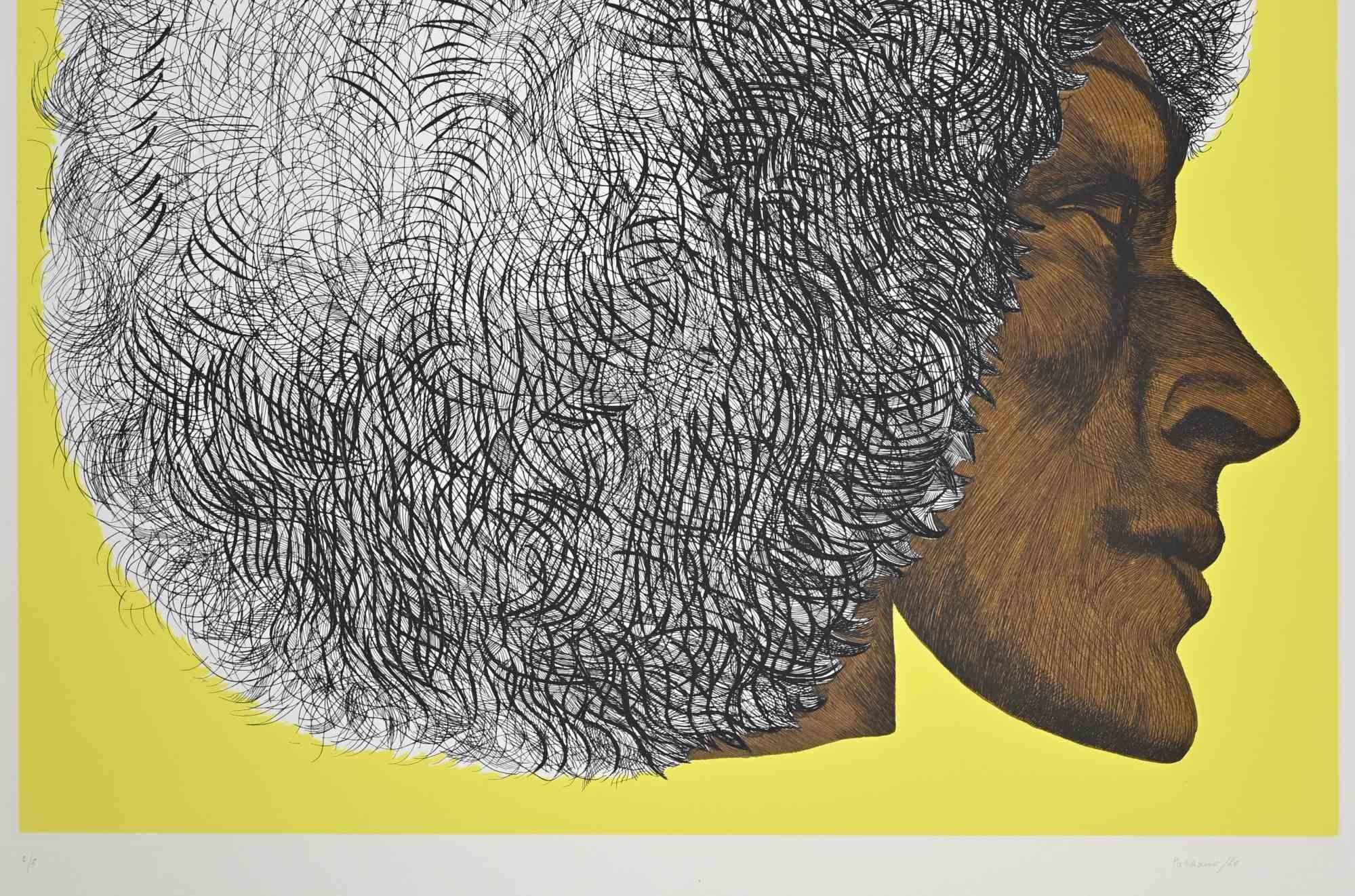  Profile Yellow II -  Etching by Giacomo Porzano - 1972 For Sale 1