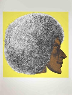  Profil Gelb II -  Radierung von Giacomo Porzano – 1972