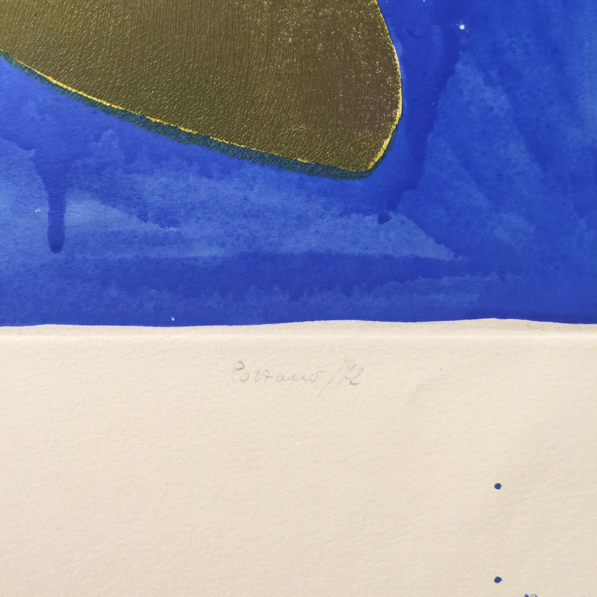 Perfil en rosa y azul - Grabado original de Giacomo Porzano - 1972 en venta 2