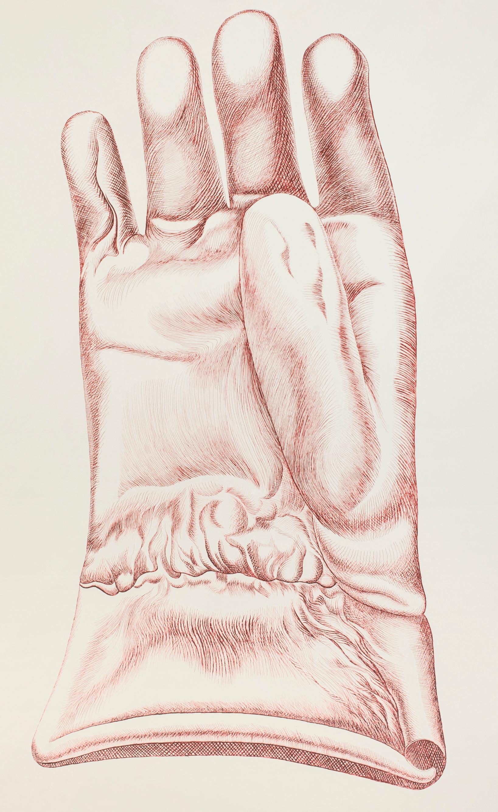 Red Glove - Etching by Giacomo Porzano - 1972 For Sale 2