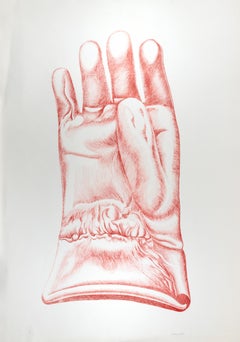 Red Glove - Original Etching by Giacomo Porzano - 1972