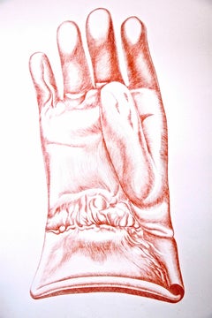 Red Glove - Original Etching by Giacomo Porzano - 1972