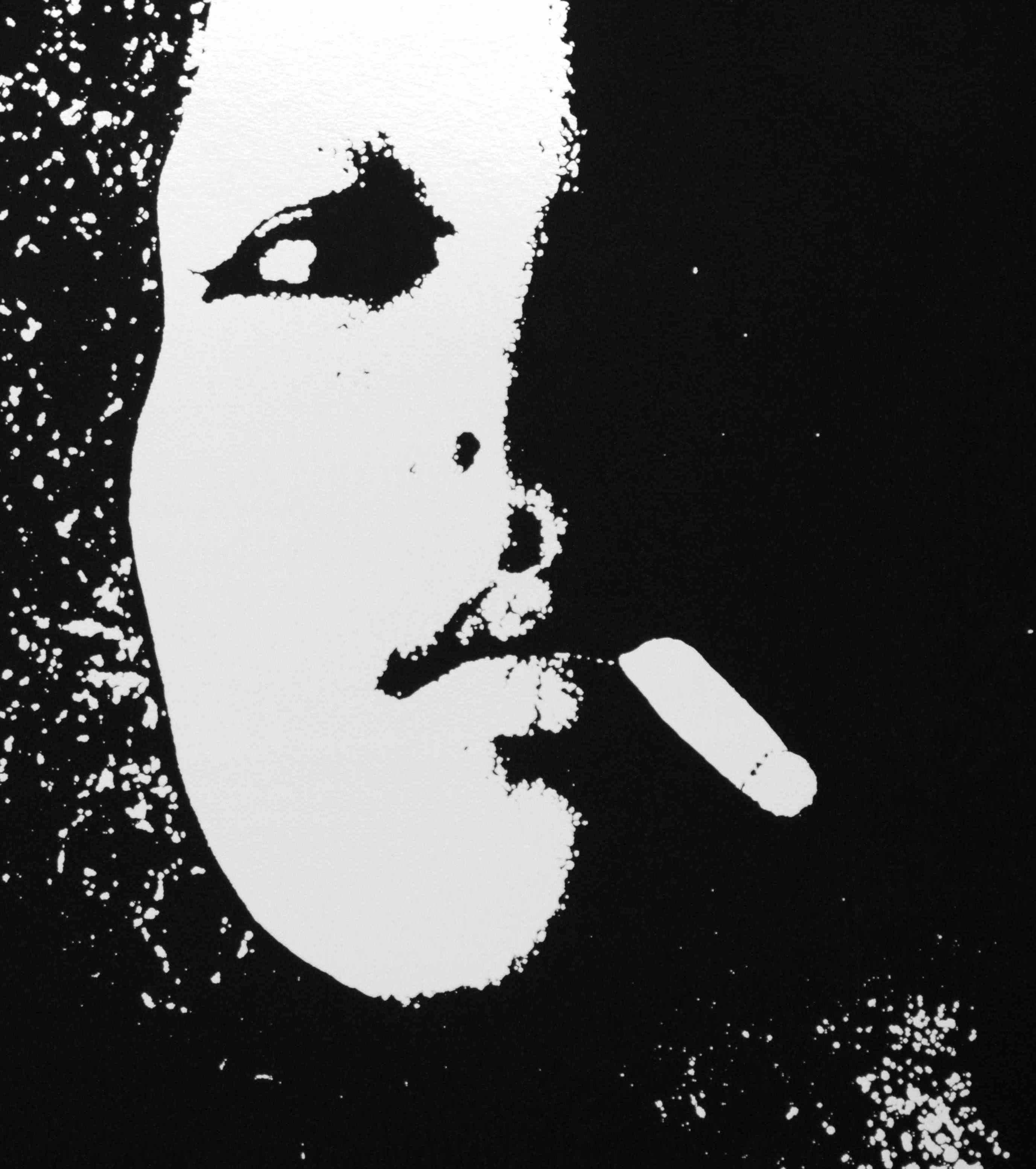 Smoker in Black - Original Etching by Giacomo Porzano - 1972 For Sale 3