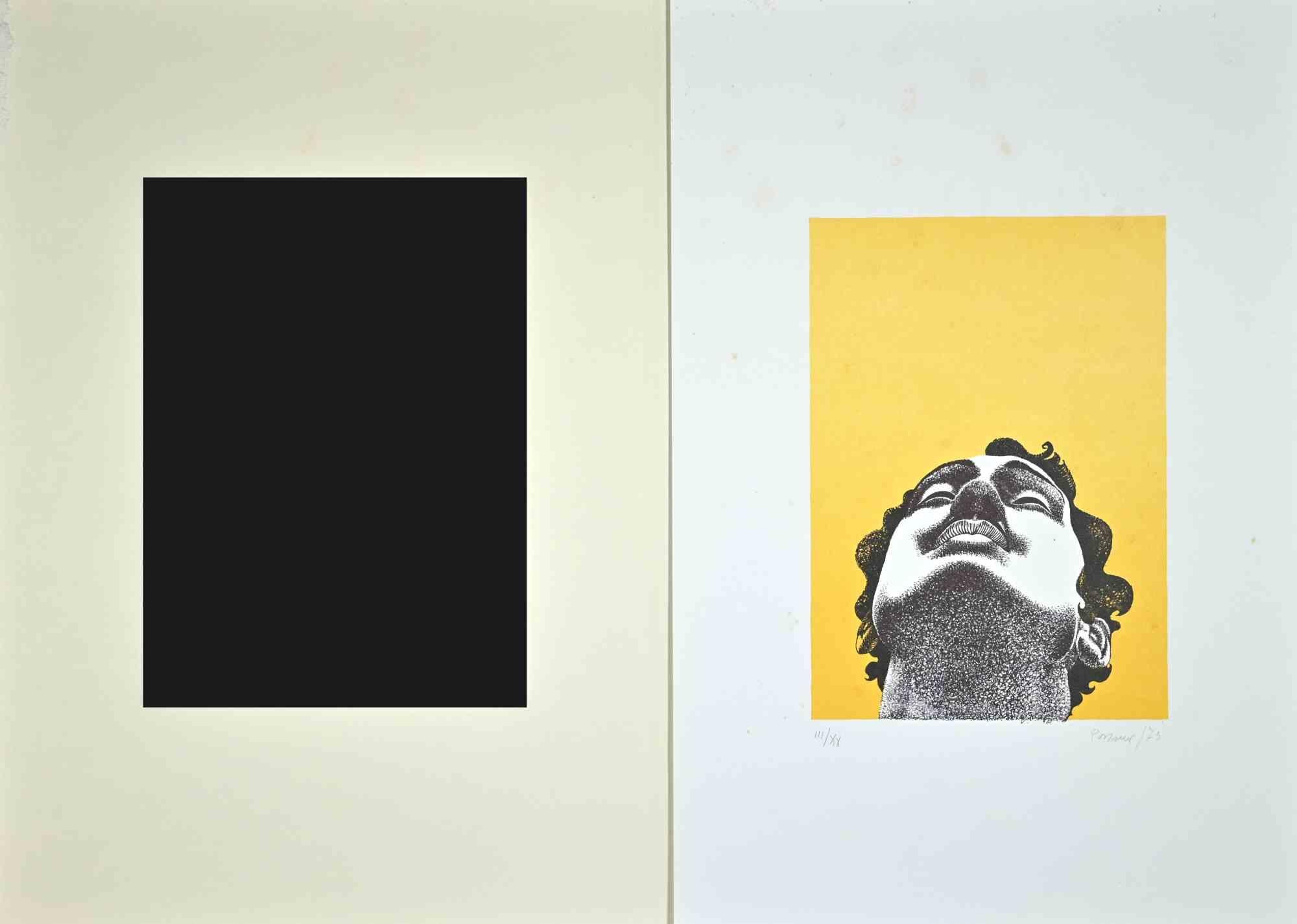The Face - Lithograph by Giacomo Porzano - 1973 1