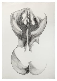 Woman from Shoulder - Original-Radierung von Giacomo Porzano - 1970er Jahre