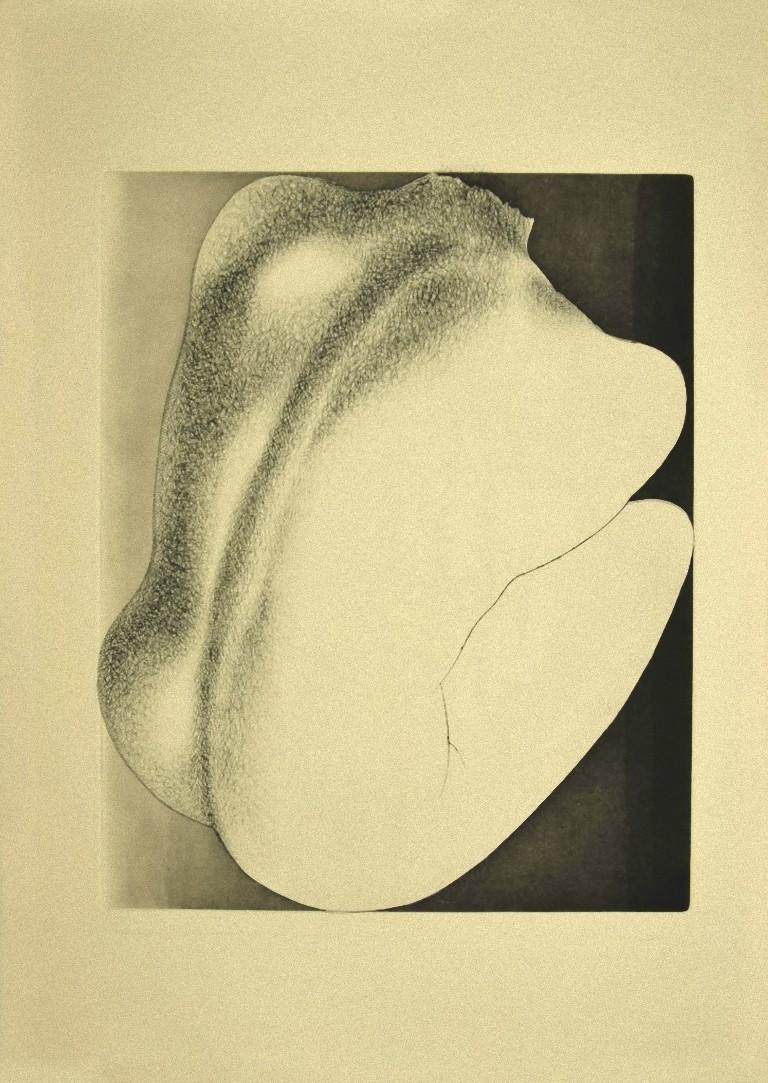 Woman from Shoulders - Original Etching on Paper by Giacomo Porzano - 1970s