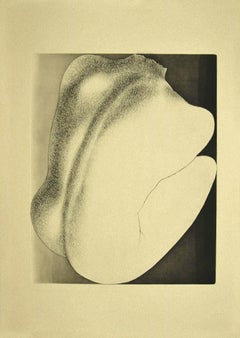 Mujer de hombros - Grabado original sobre papel de Giacomo Porzano - Años 70