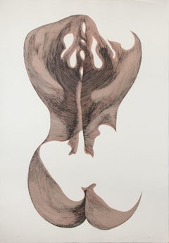 Woman from the Back (Femme du dos), gravure originale de Giacomo Porzano - 1970