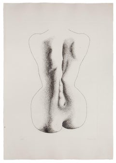 Woman from the Back - Etching by Giacomo Porzano - 1970s