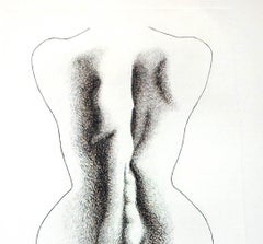 Frauenakt von hinten - Radierung von Giacomo Porzano - 1972