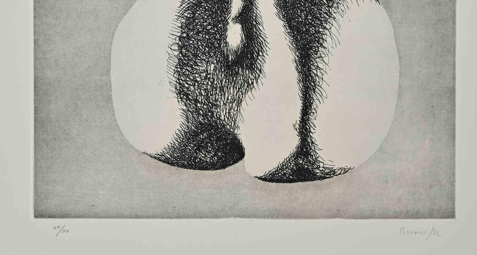 Dos de femme - Gravure de Giacomo Porzano - 1972 en vente 1