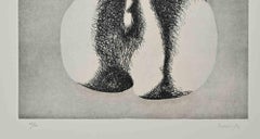 Woman’s Back - Etching by Giacomo Porzano - 1972