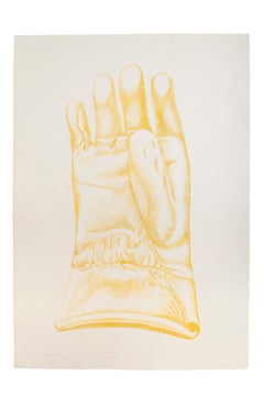 Yellow Glove - Original Etching by Giacomo Porzano - 1972