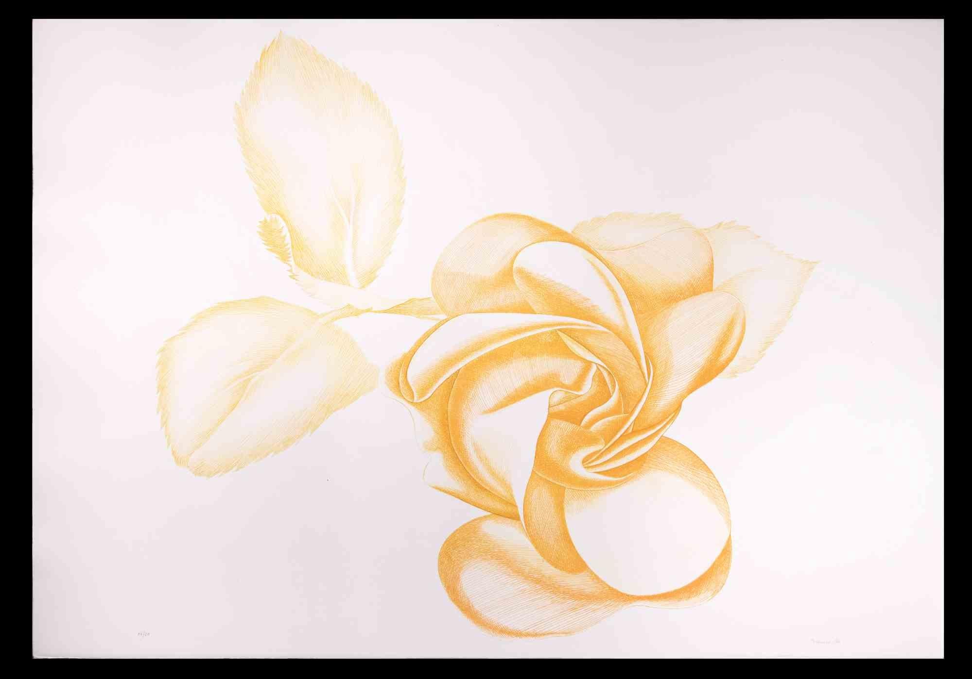 Yellow Rose è un'opera d'arte contemporanea realizzata dall'artista italiano Giacomo Porzano (1925-2006) nel 1972.

Acquaforte mista colorata.

Firmato a mano e datato in basso a destra. Edizione 24/50.


Giacomo Porzano nacque a Lerici il 21