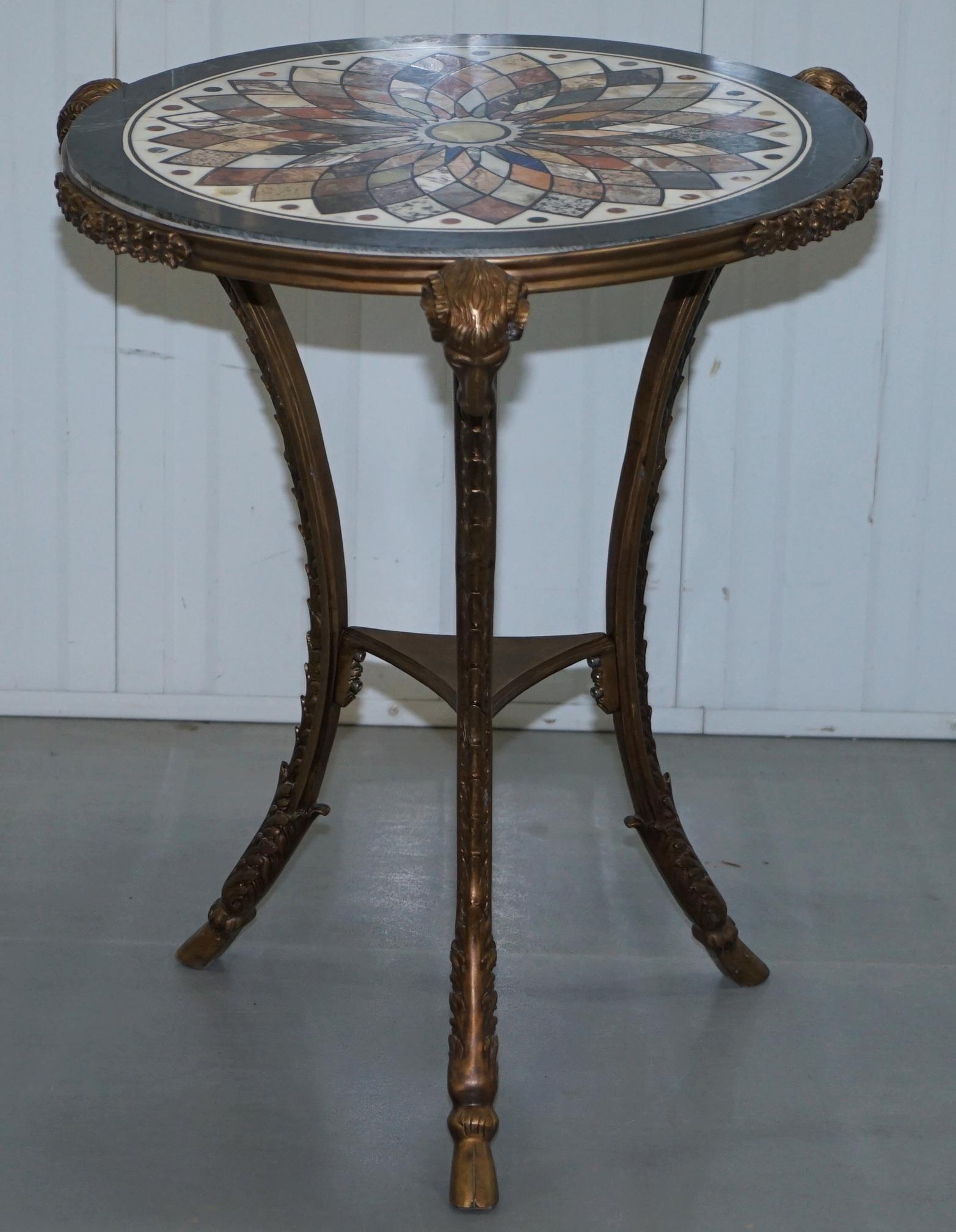 Giacomo Raffaelli Pietra Dura Louis XVI Bronze Gueridon Specimen Marble Tables en vente 7